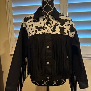 Black and White Fringe Jacket